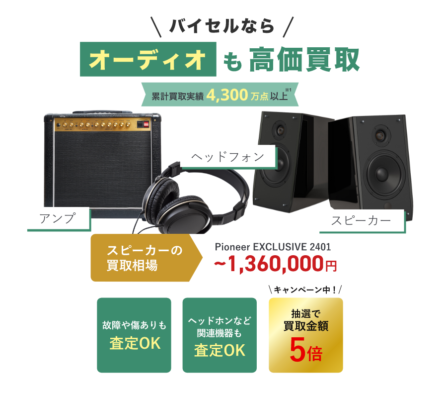 オーディオ・ステレオ・スピーカーの高価買取ならバイセル