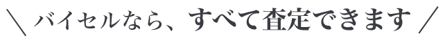 バイセルなら、すべて査定できます